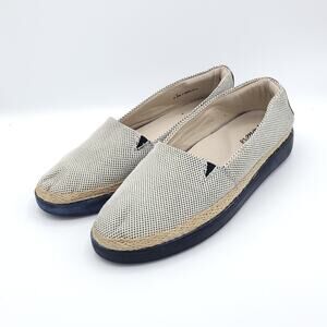 Trotters accent black linen espadrille slip on T1803-010 womens size 8.5w
